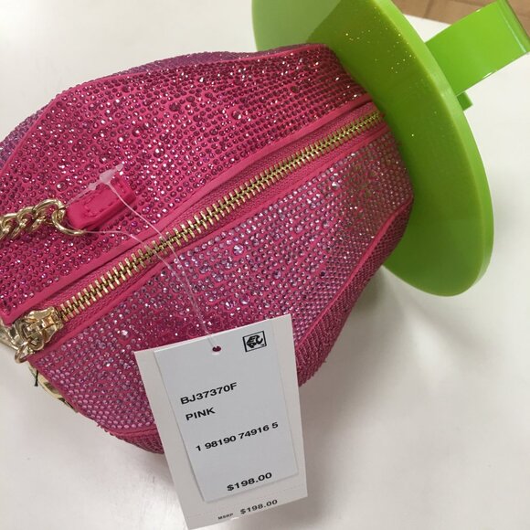 Betsey Johnson Kitsch Ring Pop Put A Ring On It Crossbody Pink Rhinestones NWT - Picture 2 of 16